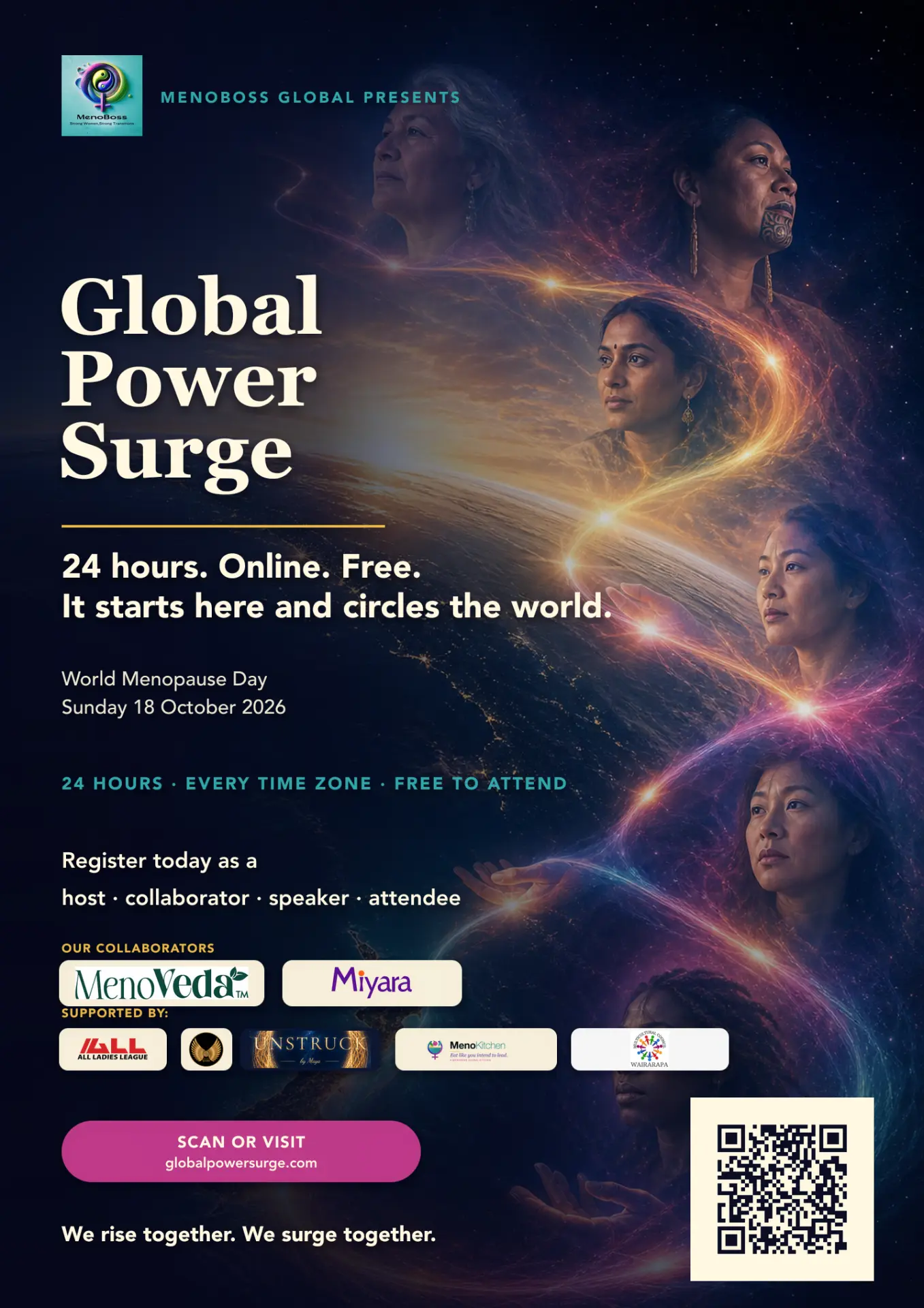 Global Power Surge poster featuring collaborator logos